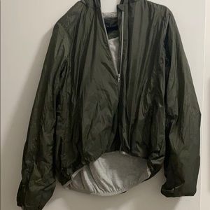 Olive green windbreaker